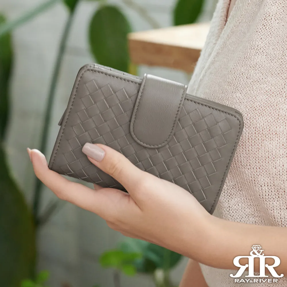 2R 葛瑞絲Grace梭織羊皮三折壓釦中夾 寶石藍 歷史價格詳細信息