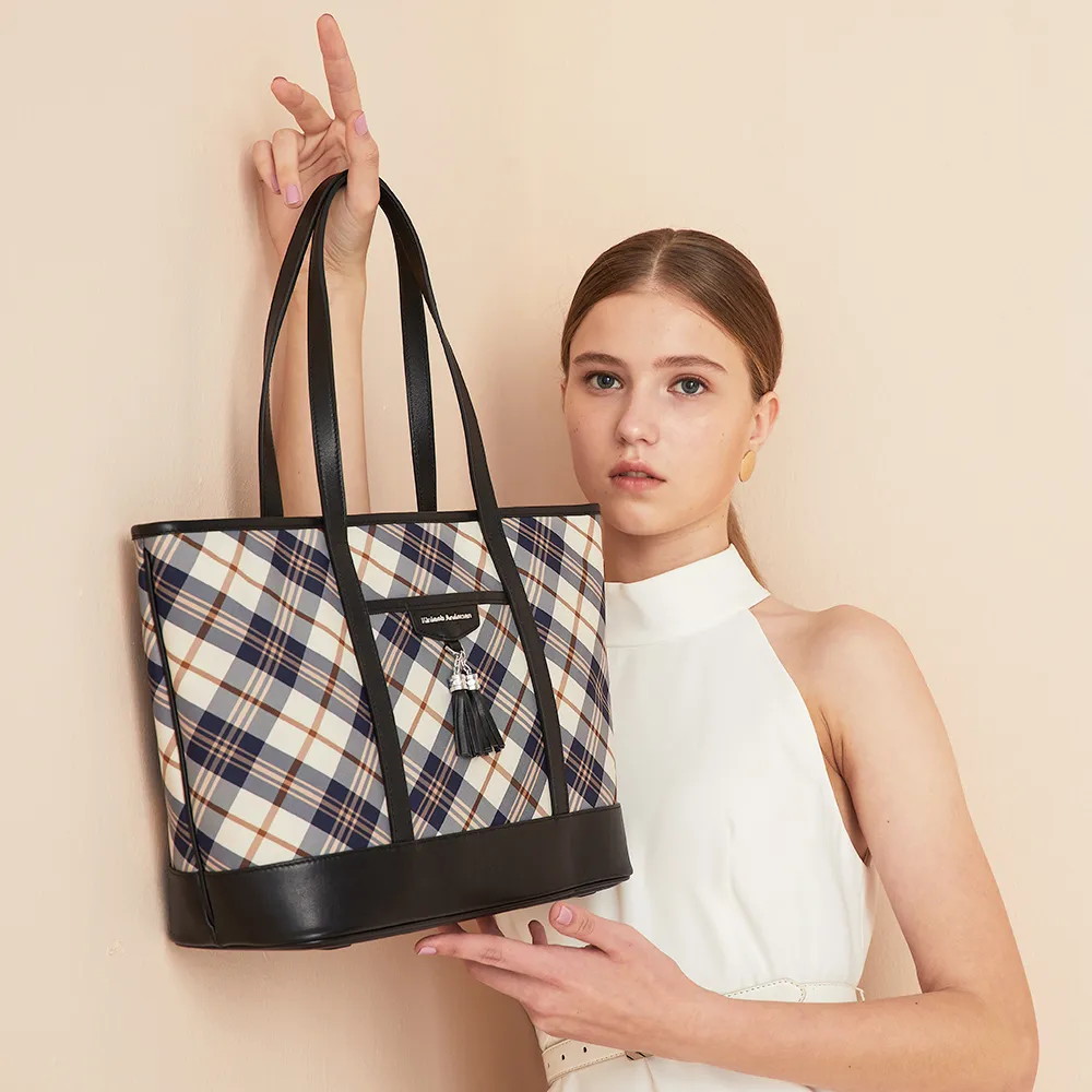 【金安德森】TASSEL 經典格紋2way托特包-黑色 歷史價格詳細信息