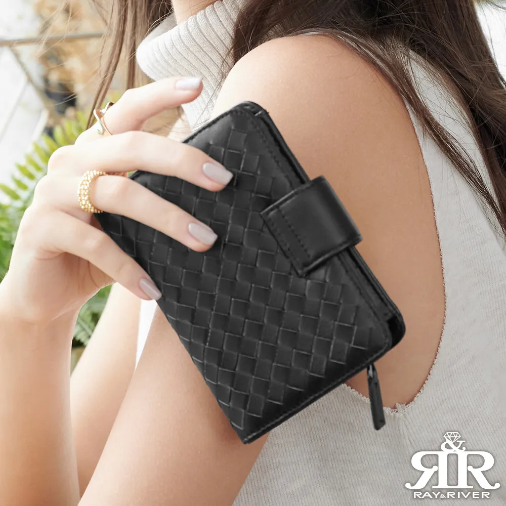 2R 葛瑞絲Grace梭織羊皮三折壓釦中夾 寶石藍 歷史價格詳細信息