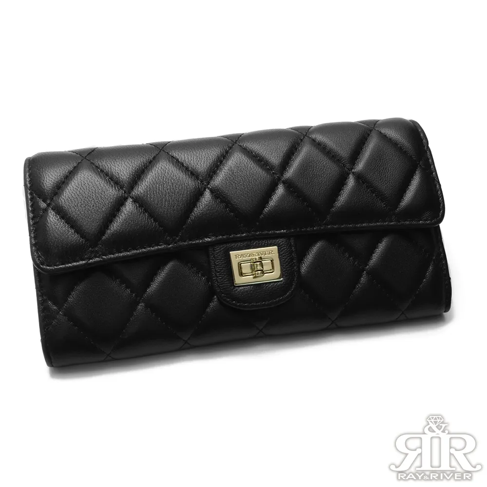 2R 綿霜羊皮 Classic 菱格翻蓋設計轉釦長夾 歷史價格詳細信息