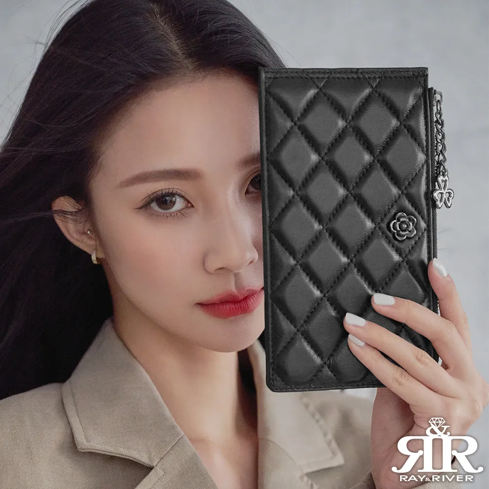 2R 綿霜羊皮Garland拉鍊輕薄菱格對開長夾 歷史價格詳細信息