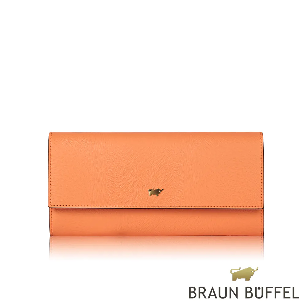 【BRAUN BUFFEL 德國小金牛】台灣總代理 萊納斯 12卡兩折長夾-杏桃色/BF812-621-AC 價格比較,價格查詢,歷史價格詳細信息