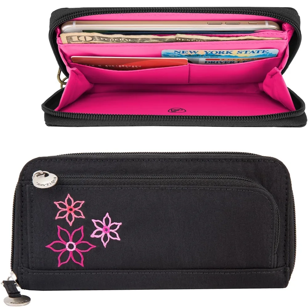 TRAVELON 雙層拉鍊防盜長夾(黑) 歷史價格詳細信息