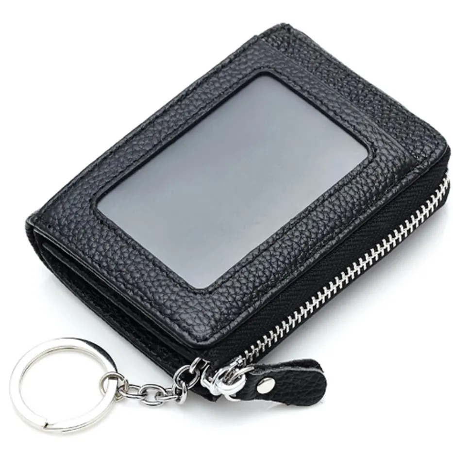 【Sp house】純真糖果簡約真牛皮三層拉鍊鑰匙零錢包 歷史價格詳細信息