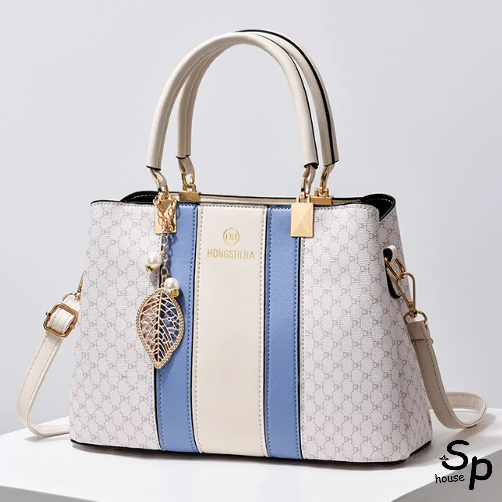 【Sp house】典雅氣質全真牛皮側肩斜背手提大容量女用包 歷史價格詳細信息