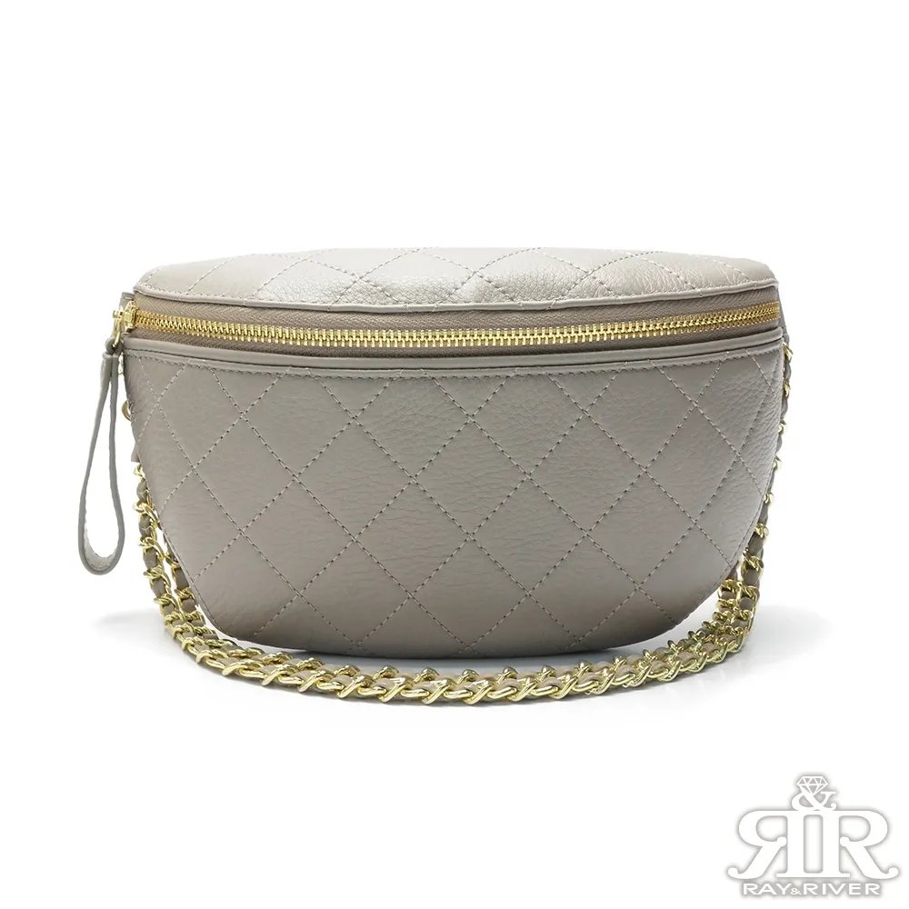 2R 頭層牛皮Lingge寬版斜背跨肩菱格鍊帶包 典雅白 歷史價格詳細信息