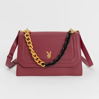 【PLAYBOY】翻蓋斜背包  純色chic系列(黑色) 歷史價格詳細信息