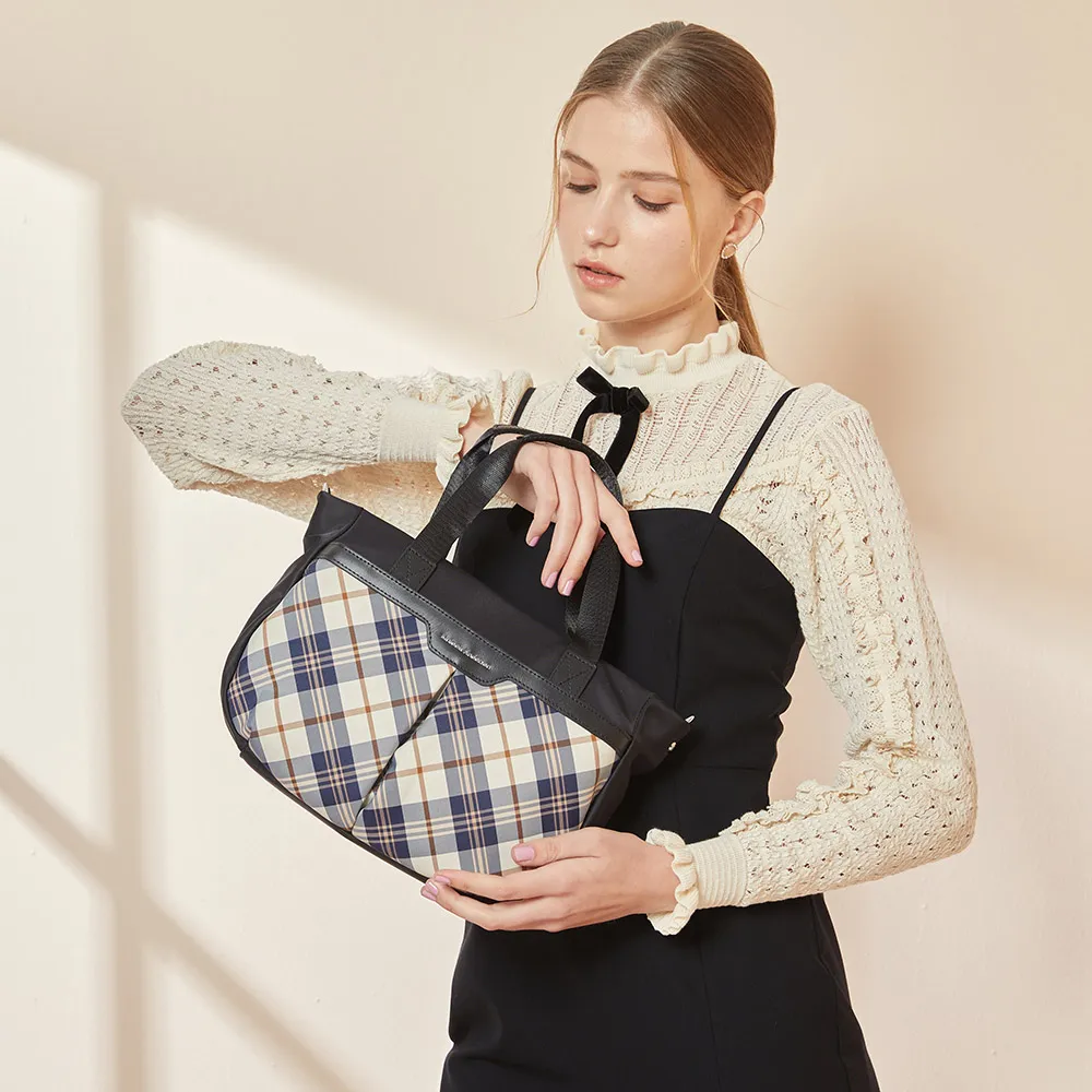 【金安德森】UNIQUE經典格紋 2Way斜側包-紫色 歷史價格詳細信息