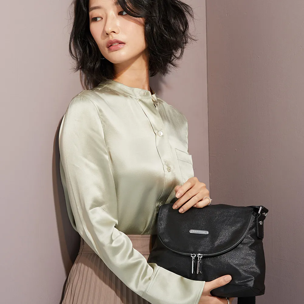 【金安德森】Galaxy圓弧拉鍊袋斜側背包-黑色 歷史價格詳細信息