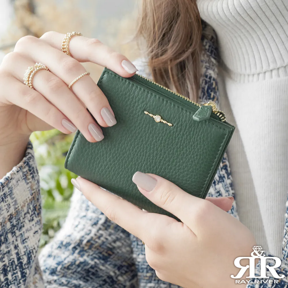 2R 頭層牛皮Shining綴飾手感短夾 橄欖綠 歷史價格詳細信息