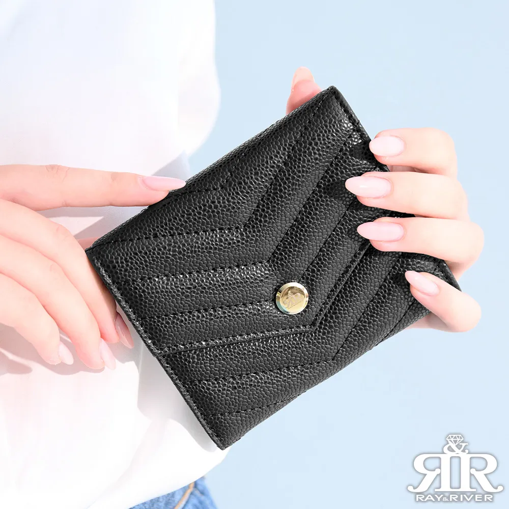 2R 魚子醬牛皮Trendy經典菱格三折短夾 星夜黑 歷史價格詳細信息