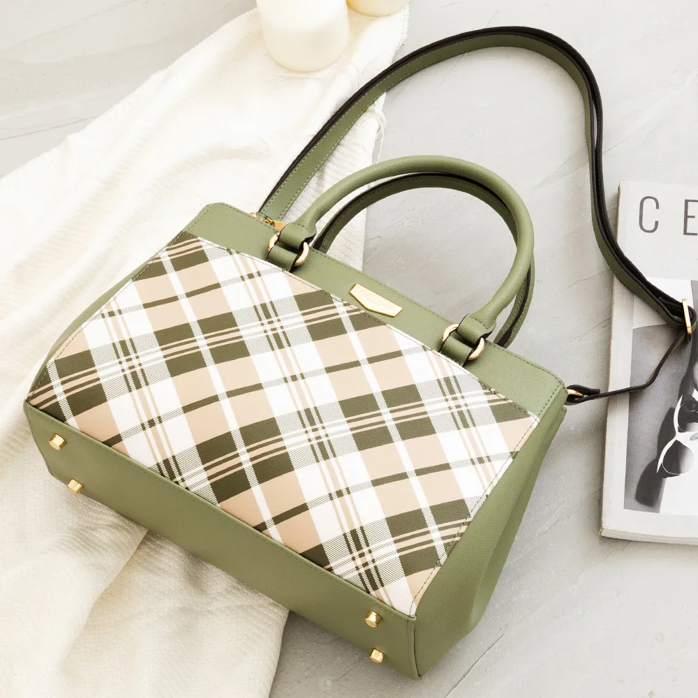 【金安德森】Sylvia  經典格紋小托特包-羅勒綠 歷史價格詳細信息