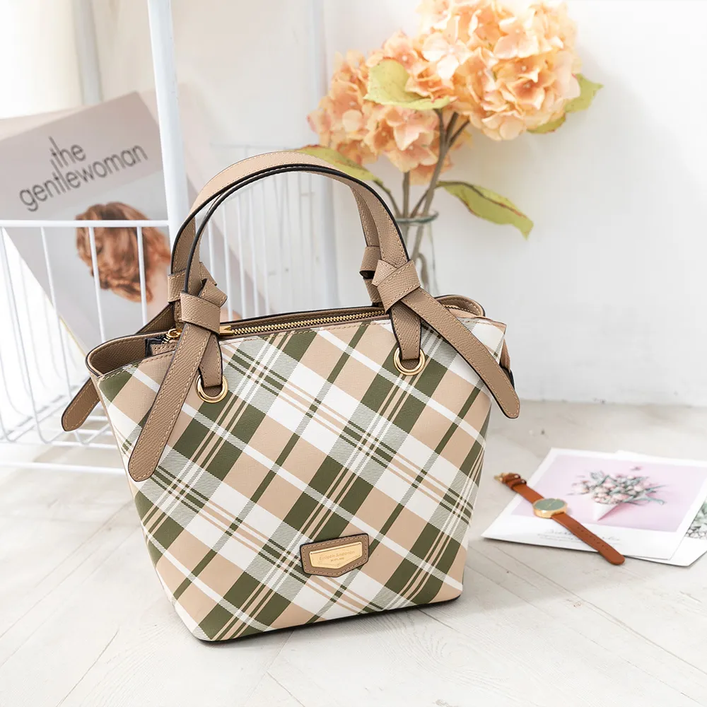 【金安德森】KNOT經典格紋直式小方包-奶茶 歷史價格詳細信息