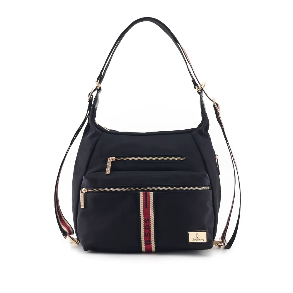 B.S.D.S冰山袋鼠 - 非常莓好 - 織帶拼接手提兩用包 - 共兩色【7012】 歷史價格詳細信息