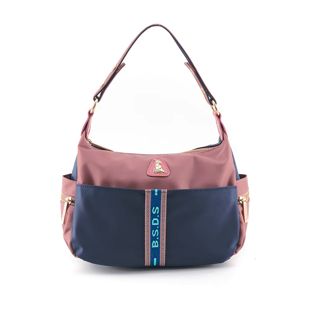 B.S.D.S冰山袋鼠 - 非常莓好 - 織帶拼接可拆式斜肩包 - 甜粉藍【7006-BP】 價格比較,價格查詢,歷史價格詳細信息