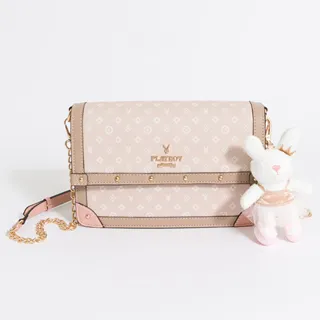 【PLAYBOY】翻蓋斜背包  純色chic系列(黑色) 歷史價格詳細信息