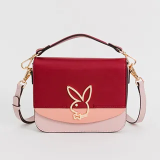 【PLAYBOY】翻蓋斜背包  純色chic系列(黑色) 歷史價格詳細信息