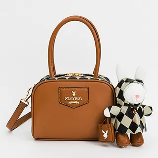 PLAYBOY -  手提包附長背帶 小南法系列 - 米白色 歷史價格詳細信息