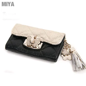 義大利真皮流蘇菱格紋女用皮夾長夾手拿包(牛皮) 粉紅桃玫紅淡藍黑色 歷史價格詳細信息