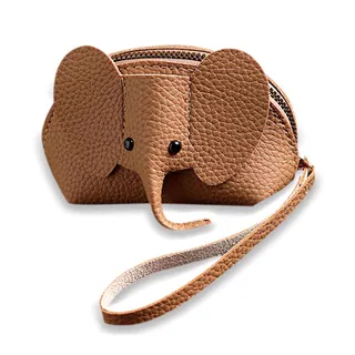 零錢包 創意大象時尚真皮錢包 女士長款手抓包小眾設計ins軟皮手拿包 歷史價格詳細信息