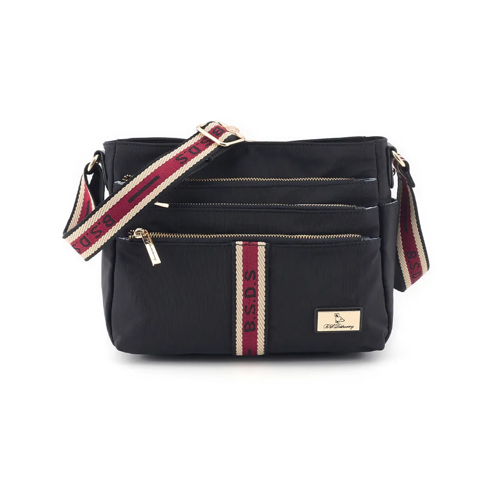 B.S.D.S冰山袋鼠 - 非常莓好 - 織帶拼接手提兩用包 - 共兩色【7012】 歷史價格詳細信息