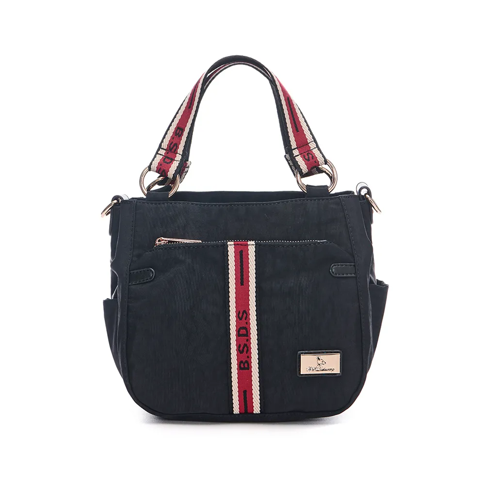 B.S.D.S冰山袋鼠 - 非常莓好 - 織帶拼接手提兩用包 - 共兩色【7012】 歷史價格詳細信息