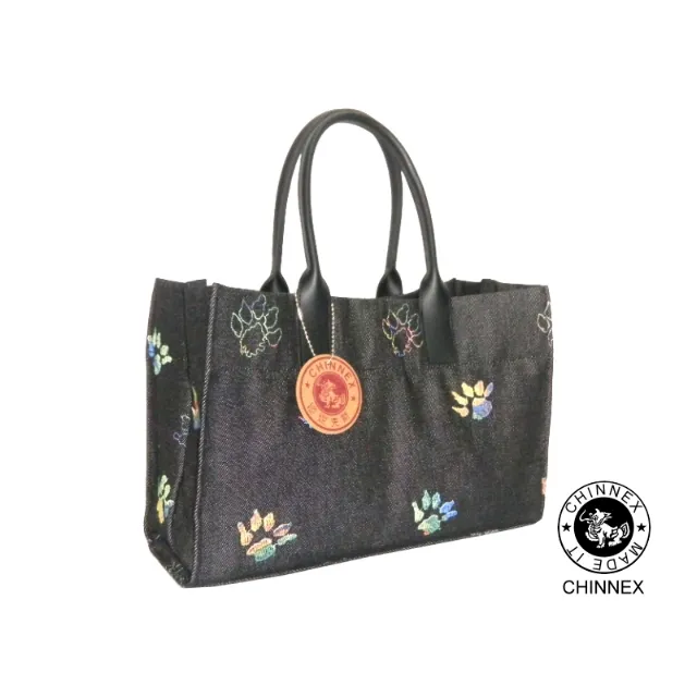 【CHINNEX】流行款式 ◎ 丹寧布 + 刺繡 ◎ 方包 ◎ 宴會、逛街出遊都適用~~【動物小腳丫】 歷史價格詳細信息