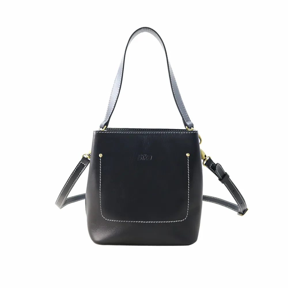 Sika荔枝紋牛皮斜背包-L6129-03黑色 歷史價格詳細信息