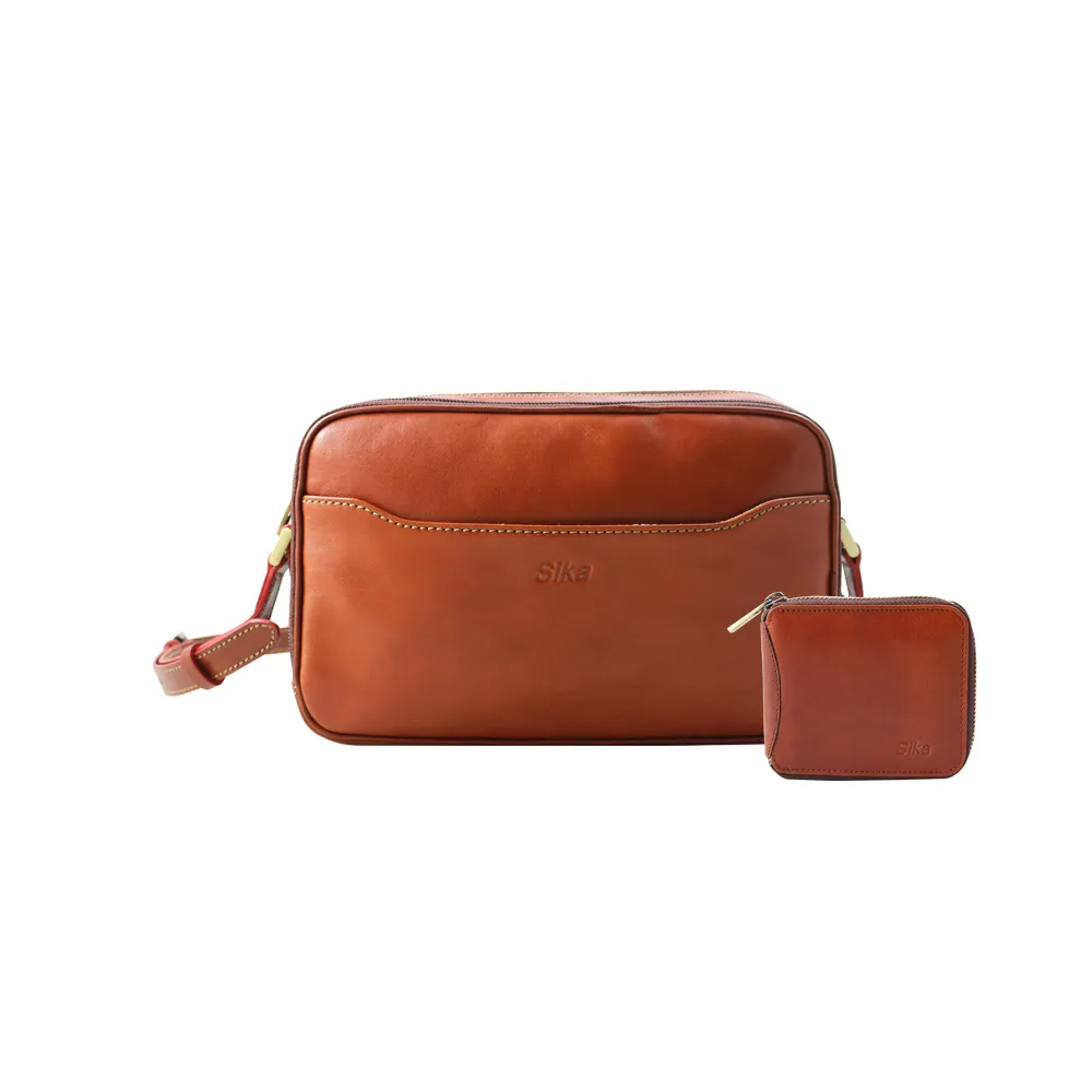 Sika 真皮100%義大利牛皮／男用皮夾／6卡片/雙層夾層 (淺咖啡色-A8253-01)【威奇包仔通】 歷史價格詳細信息