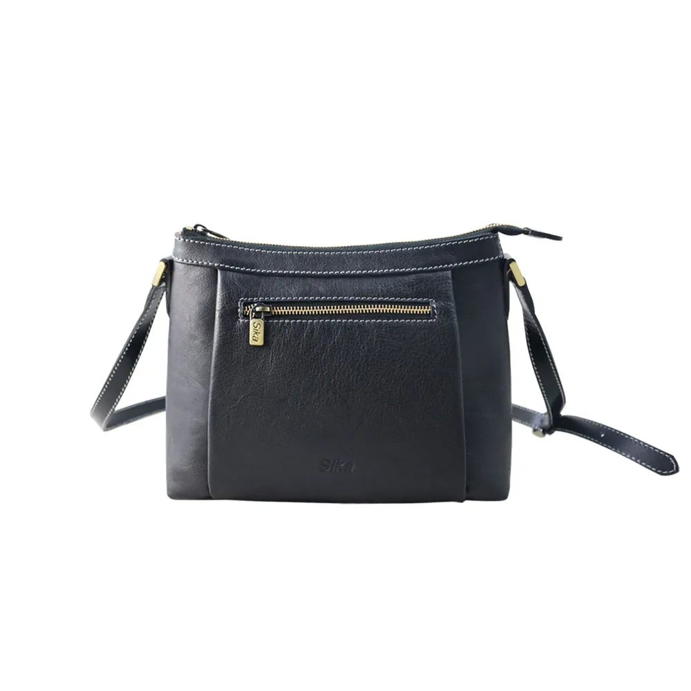 Sika牛皮荔枝壓紋休閒包L6188-03質感黑 歷史價格詳細信息