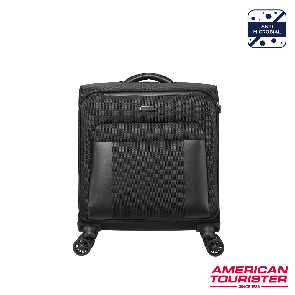 AMERICAN TOURISTER美國旅行者 18吋 BASS 前開式商務抗菌布面軟殼登機箱/行動辦公室/行李箱(黑) 歷史價格詳細信息