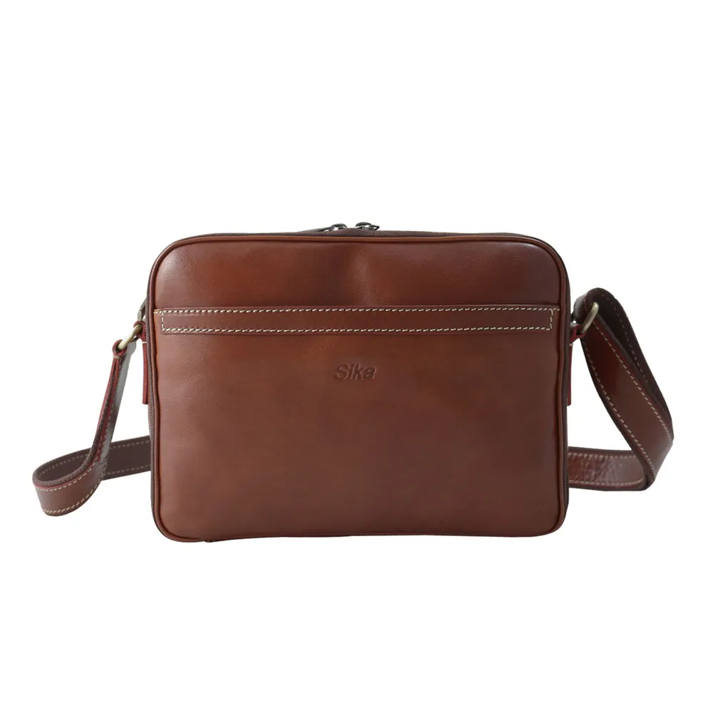 Sika義大利時尚牛皮斜背包M6073-01原味褐 歷史價格詳細信息