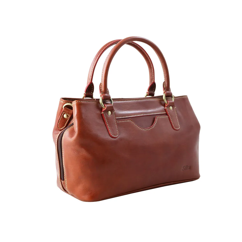 Sika義大利牛皮多收納手提包M6181-01原味褐 歷史價格詳細信息