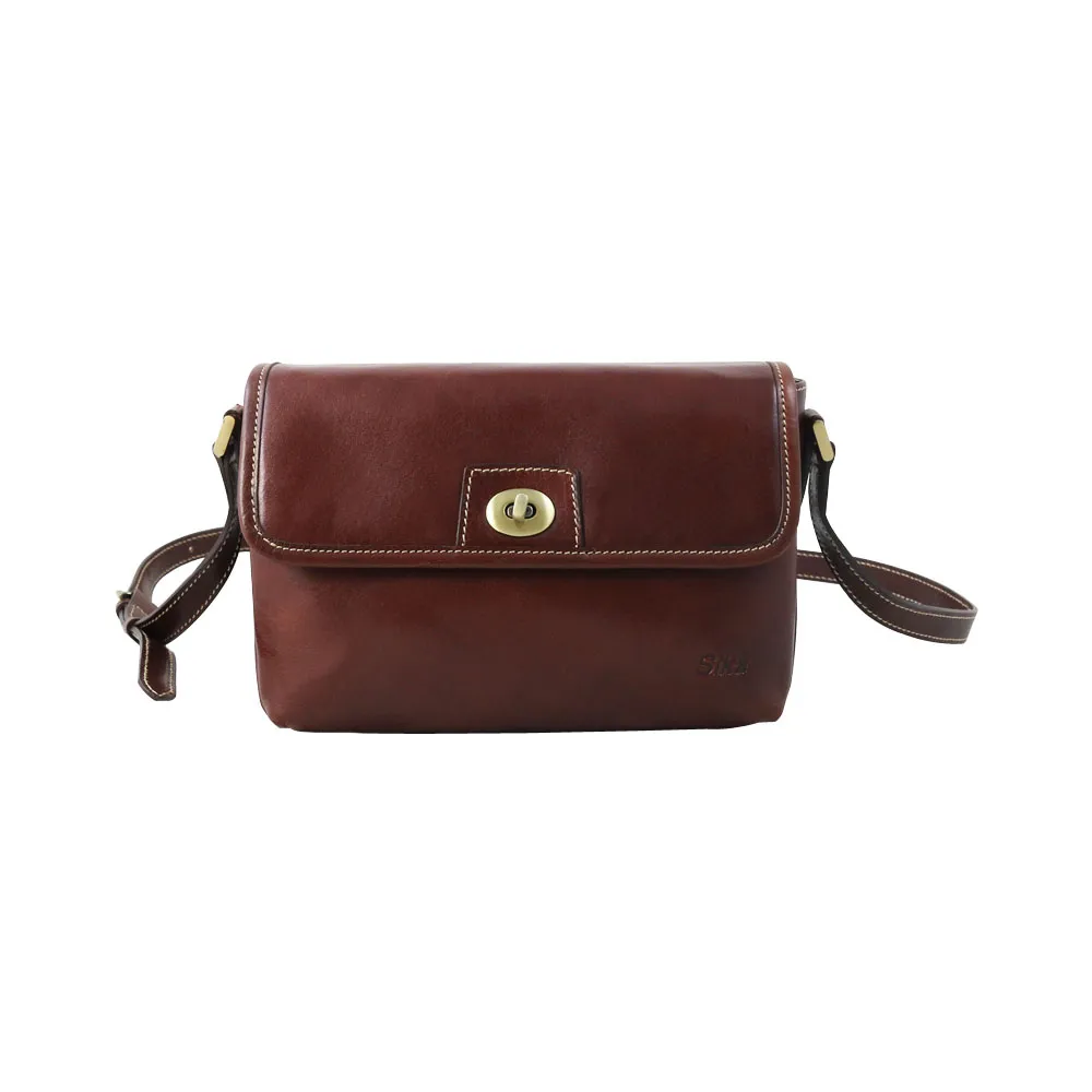 SIKA義大利牛皮轉扣小方包M6135A-01原味褐 歷史價格詳細信息