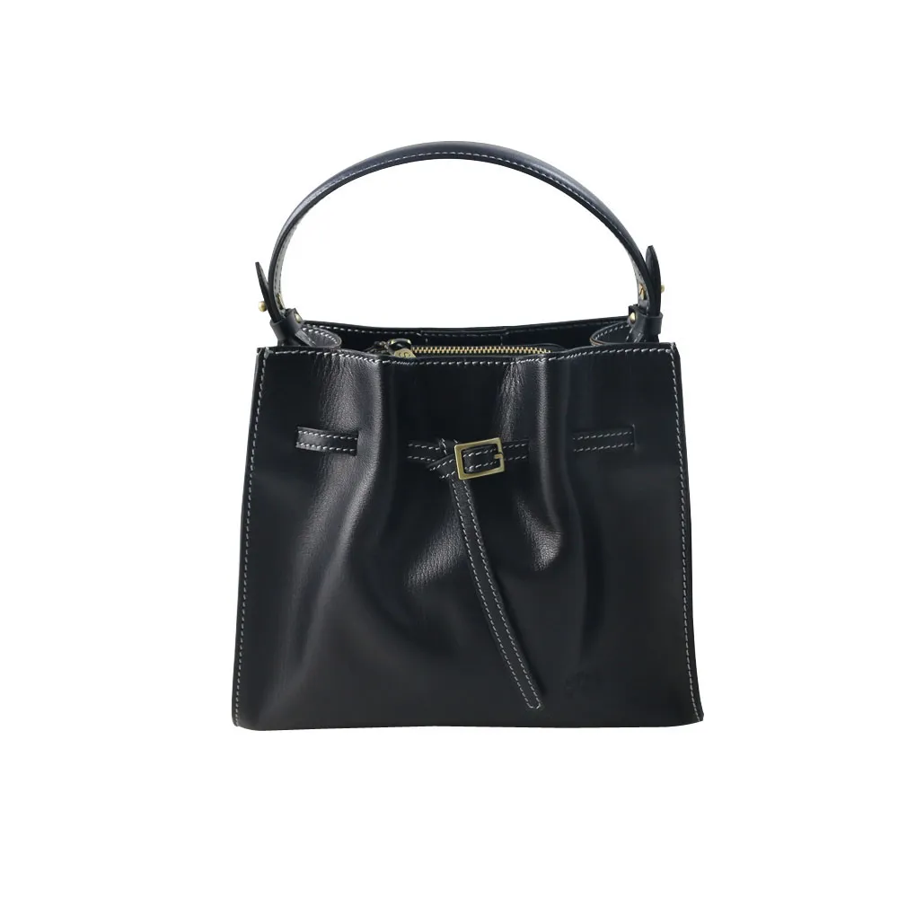 Sika荔枝紋牛皮斜背包-L6129-03黑色 歷史價格詳細信息