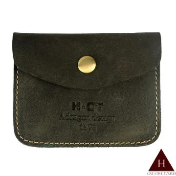 【H-CT】瘋馬皮鐵灰色小口袋真皮零錢包(PUM1463-G-Z) 歷史價格詳細信息