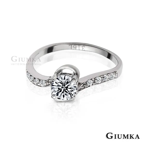 GIUMKA 銀色時尚白鋼戒指尾戒 MR08056 歷史價格詳細信息