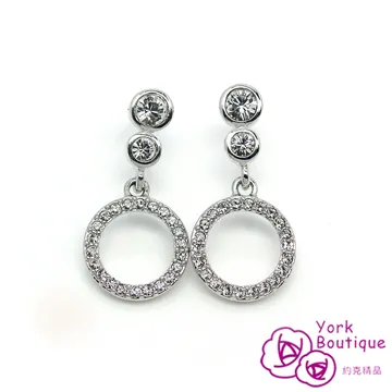 【約克精品】晶采單顆方晶鋯石包銠金鈦金屬勾式耳環(SGS認證) 歷史價格詳細信息