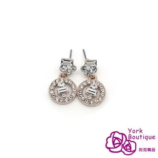 【約克精品】動情施華洛元素晶鑽包銠金鈦金屬針式耳環(SGS認證) 歷史價格詳細信息