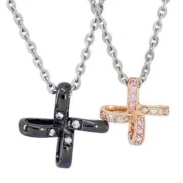 【Charme】愛的蔓延 白k飾時尚情人對鍊 歷史價格詳細信息