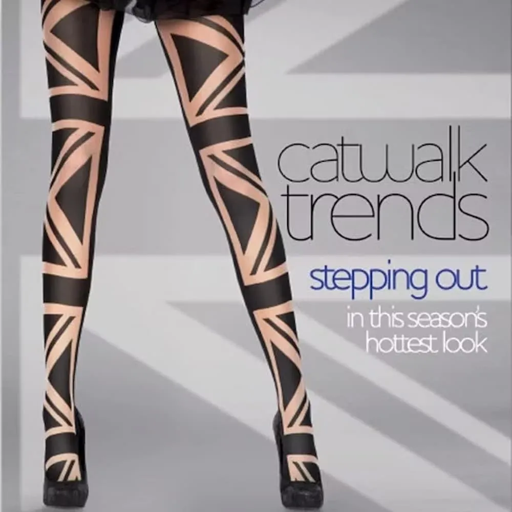 『摩達客』英國進口【Pretty Polly】抽象線紋印花彈性褲襪 歷史價格詳細信息