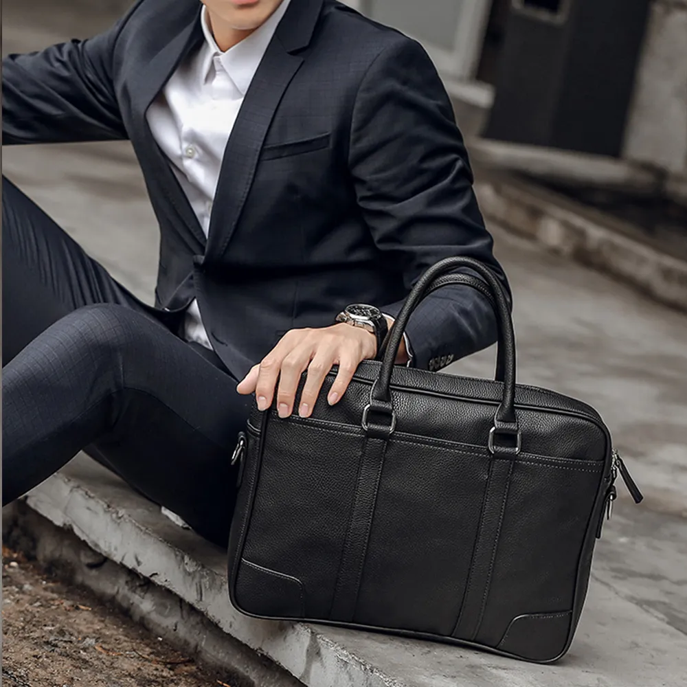 真皮公事包 商務筆電包 可手提/斜背 新品上市 Titan 2系列 0104-10502-黑色-Crocodile 鱷魚皮件 歷史價格詳細信息