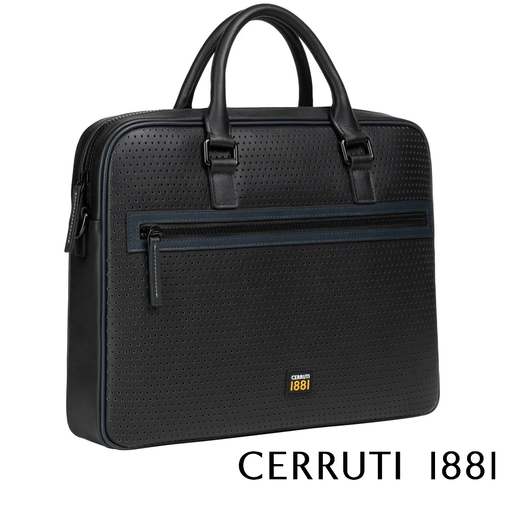 【CERRUTI 1881】義大利頂級小牛皮公事包/斜背包 CECA06408M 全新專櫃展示品(黑色) 歷史價格詳細信息