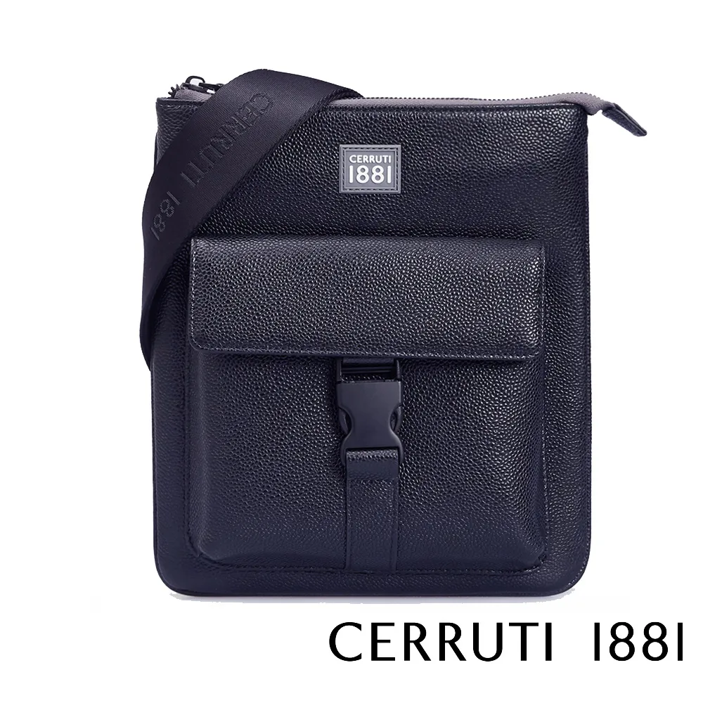 【CERRUTI 1881】頂級義大利小牛皮斜背包 CEBO06532M 全新專櫃展示品(黑色) 歷史價格詳細信息