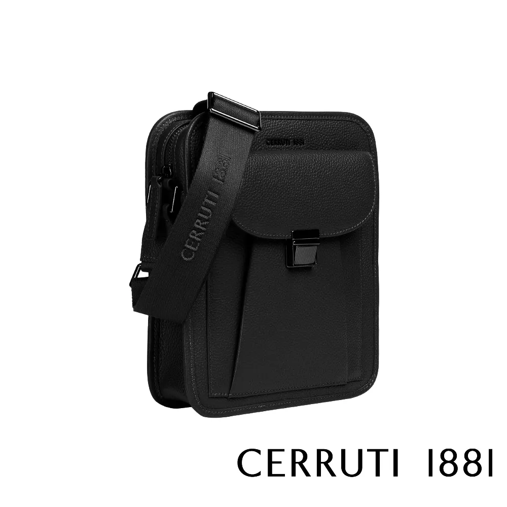 【CERRUTI 1881】頂級義大利小牛皮斜背包 CEBO06577M 全新專櫃展示品(黑色) 歷史價格詳細信息