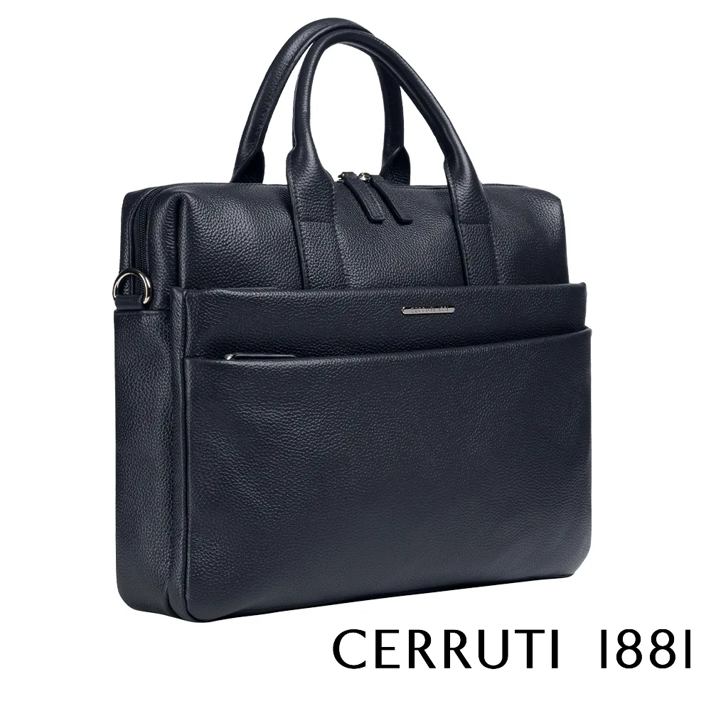 【CERRUTI 1881】頂級義大利小牛皮公事包/肩背包 CECA04657S 全新專櫃展示品(黑色) 歷史價格詳細信息