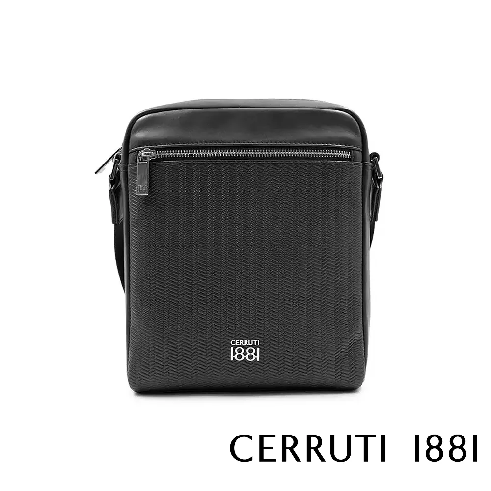 【CERRUTI 1881】頂級義大利小牛皮斜背包 CEBO06577M 全新專櫃展示品(黑色) 歷史價格詳細信息