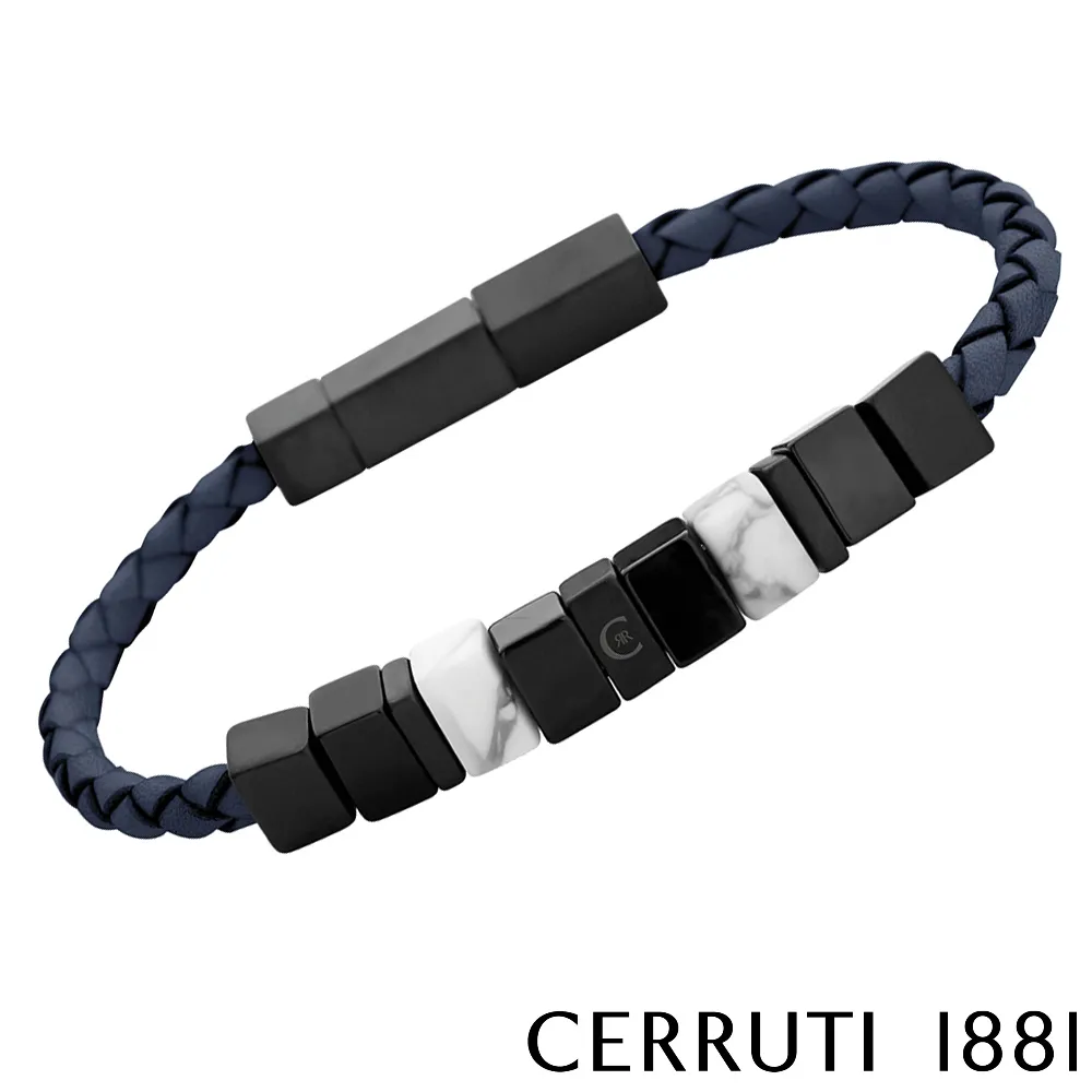 【CERRUTI 1881】義大利經典編織雙繩不銹鋼皮革手環 黑咖啡色 限量2折 全新專櫃展示品 (CB2103) 歷史價格詳細信息