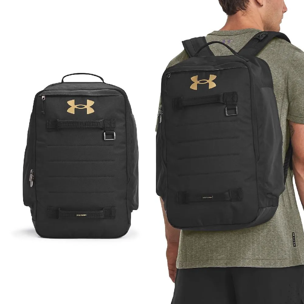 Under Armour 安德瑪 後背包 Contain Backpack 黑金 防潑水 15吋 筆電包 運動包 背包 UA 1378413001 歷史價格詳細信息