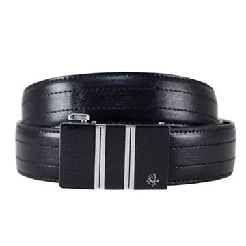 SINA COVA 老船長直條銀黑格編織紋自動扣牛皮紳士皮帶SC11501-1-黑色 歷史價格詳細信息